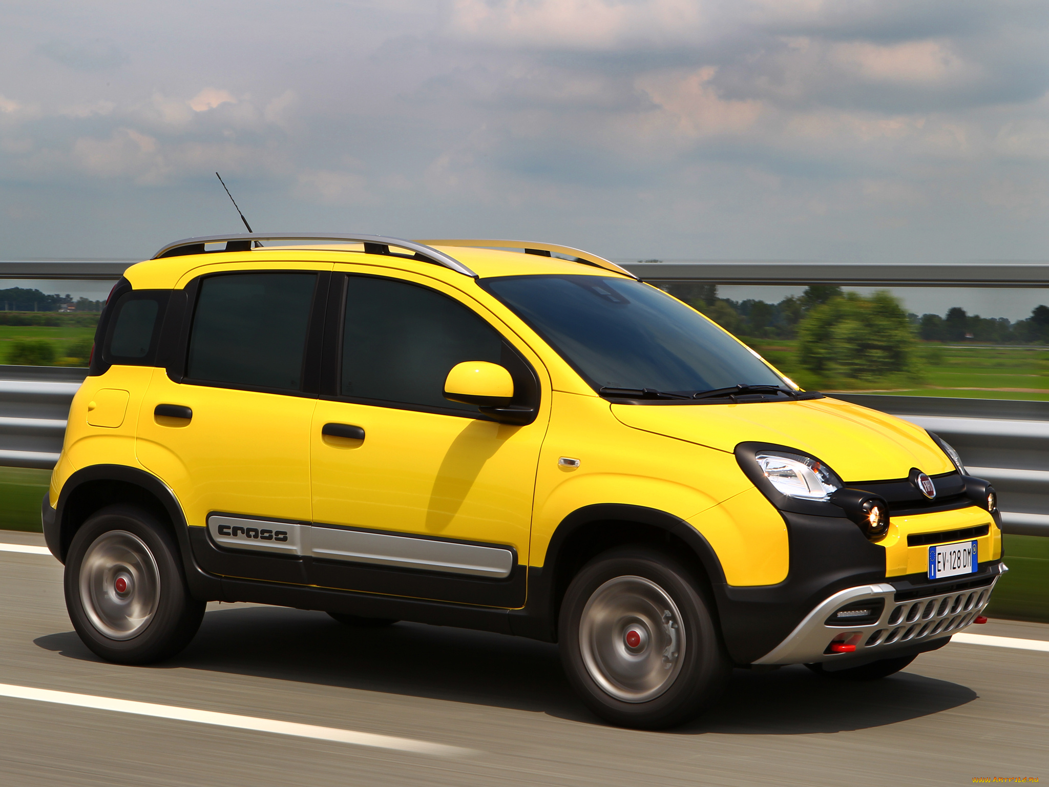 автомобили, fiat, panda, 319, cross, желтый, 2014г