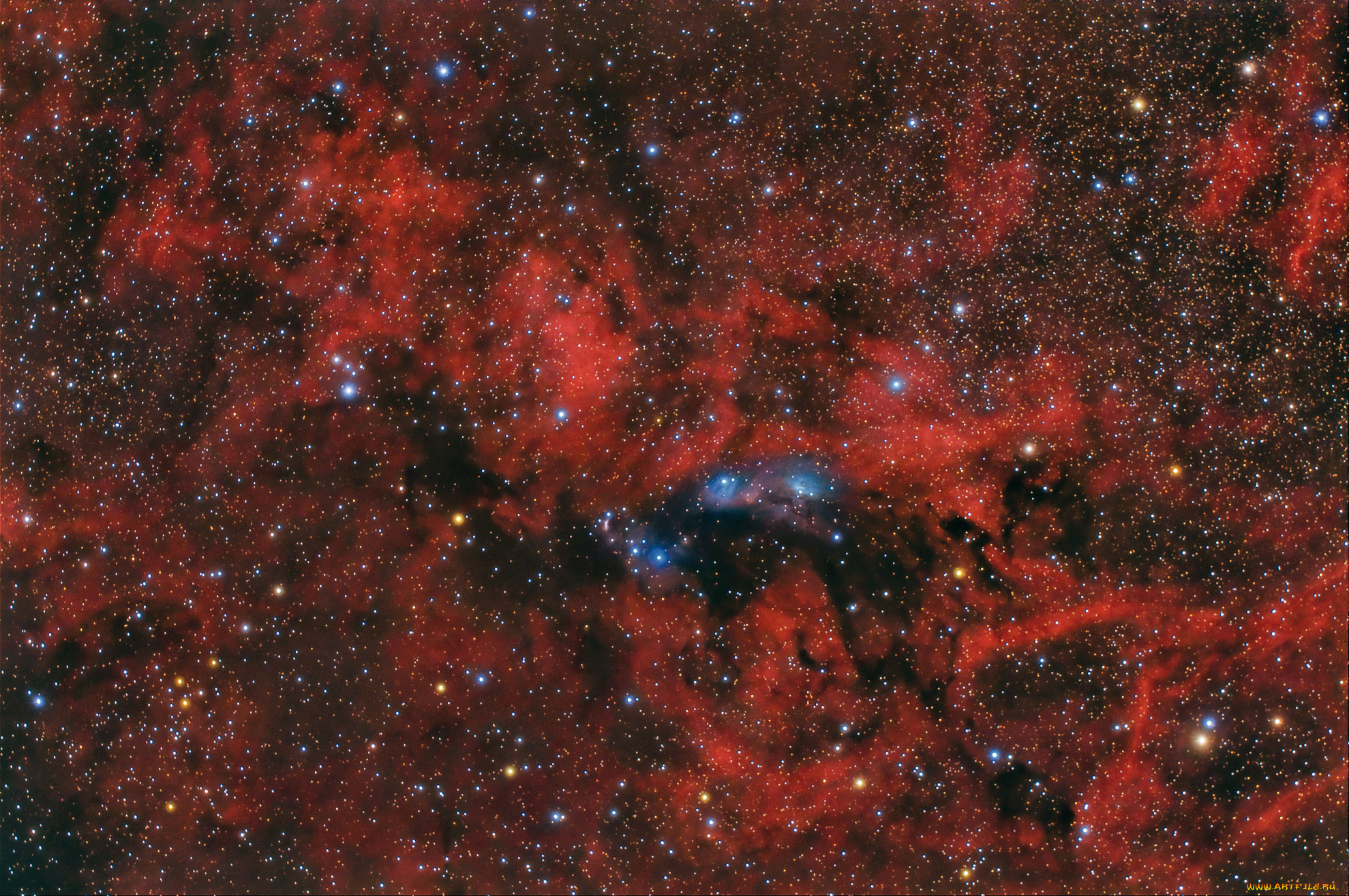 космос, галактики, туманности, лебедь, в, созвездии, туманность, отражающая, ngc, 6914