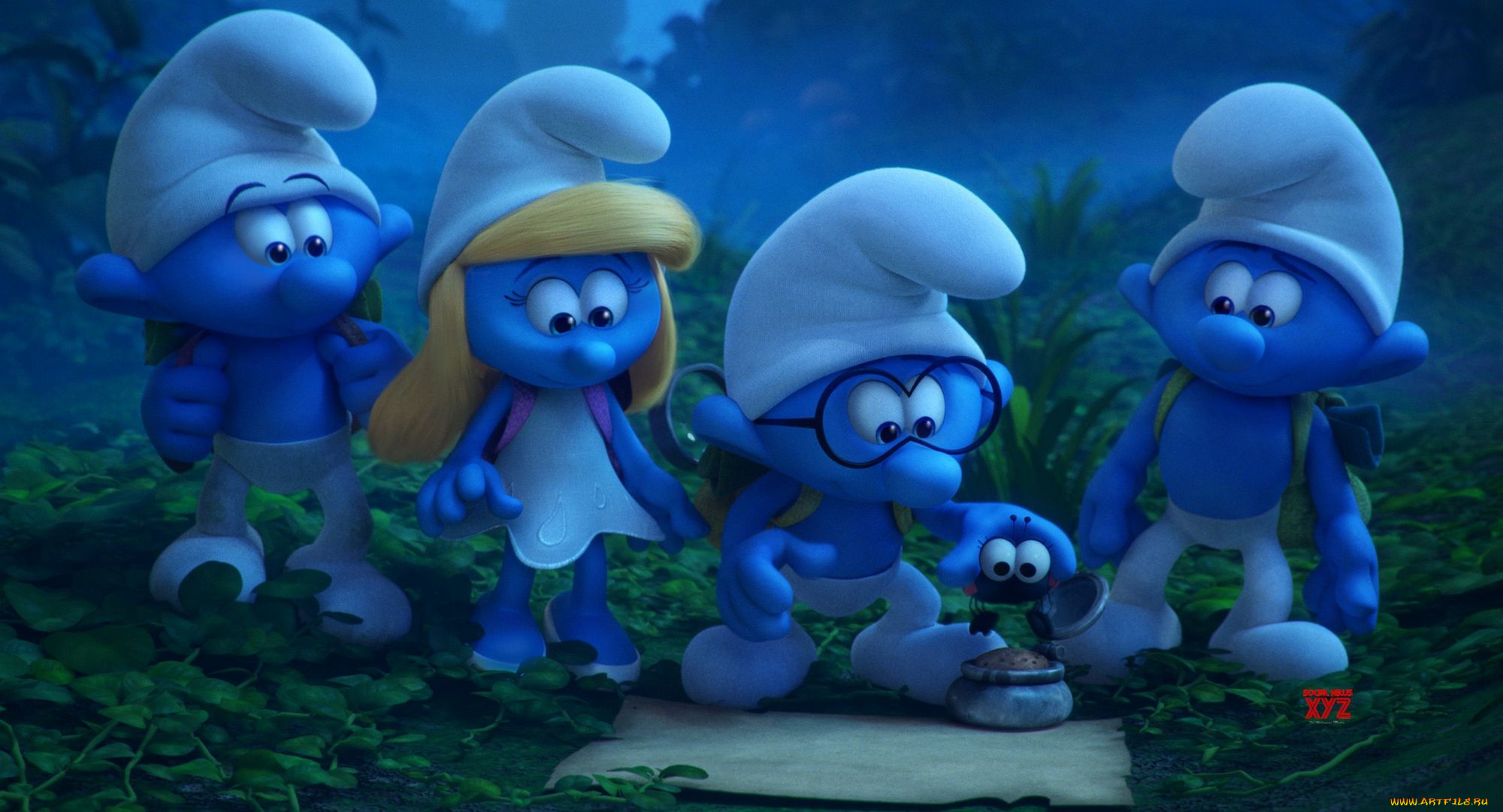 мультфильмы, smurfs, , the, lost, village, мультик, смурфета, смурфики, кадр, смурфы, the, 3