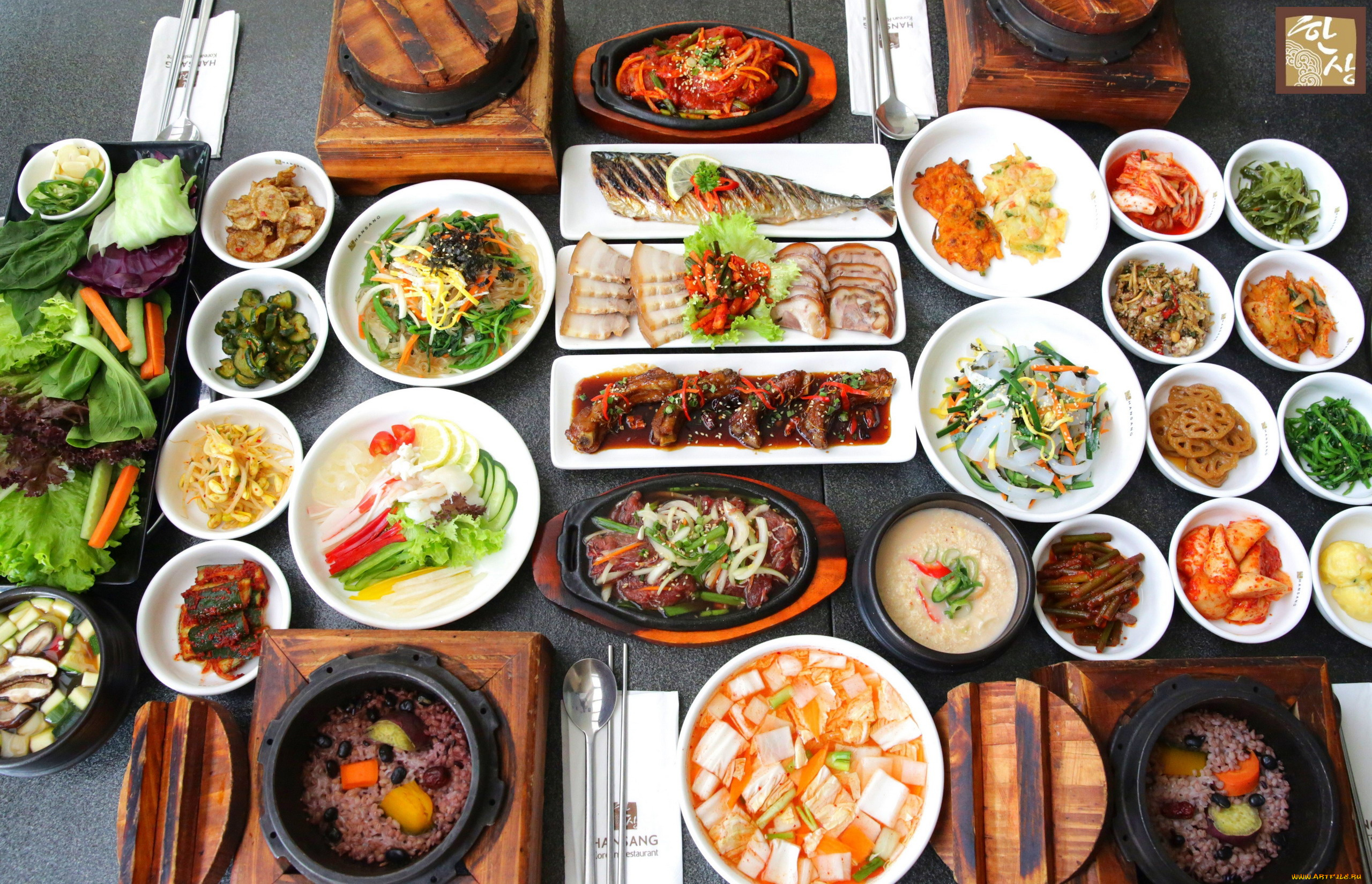еда, разное, корейская, кухня, закуски, салаты, овощи, мясо, рыба