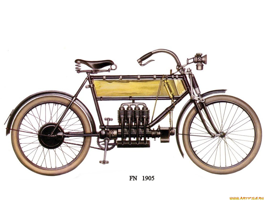 fn, 1905, мотоциклы, рисованные