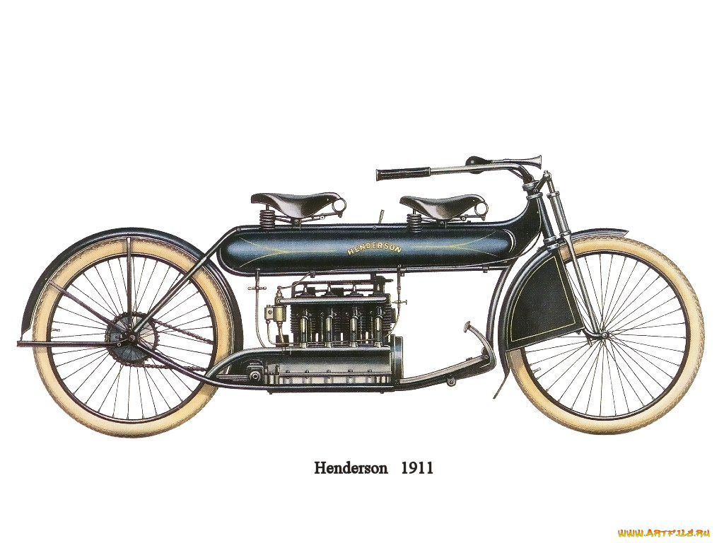 henderson, 1911, мотоциклы, рисованные