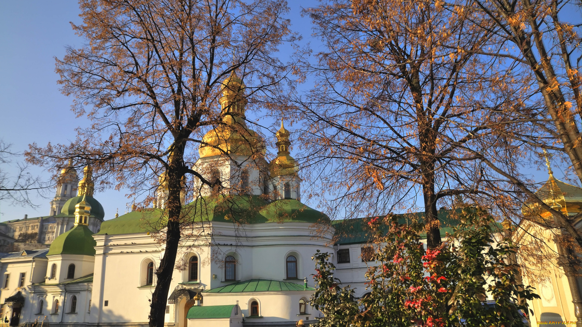 софиевский, собор, города, киев, украина, осень