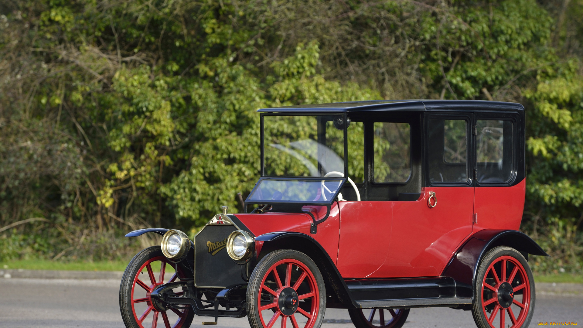автомобили, классика, красный, 1917г, model, a, mitsubishi