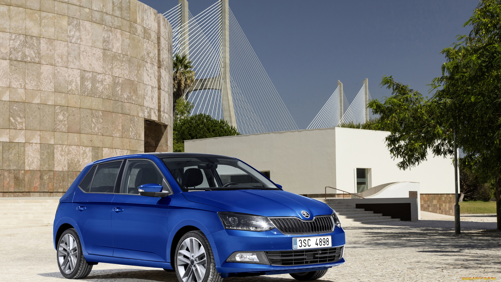 автомобили, skoda, синий, 2014г, fabia