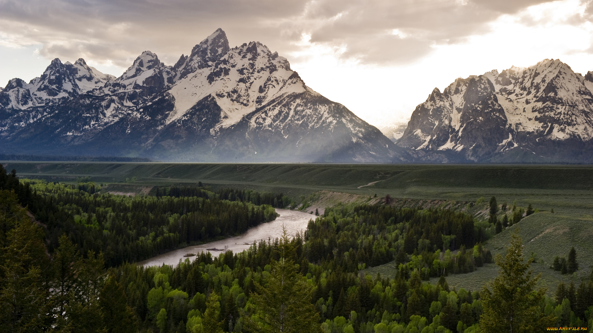 grand, teton, national, park, природа, пейзажи, горы, парк, монтана, пейзаж, трава, лес, сша, река