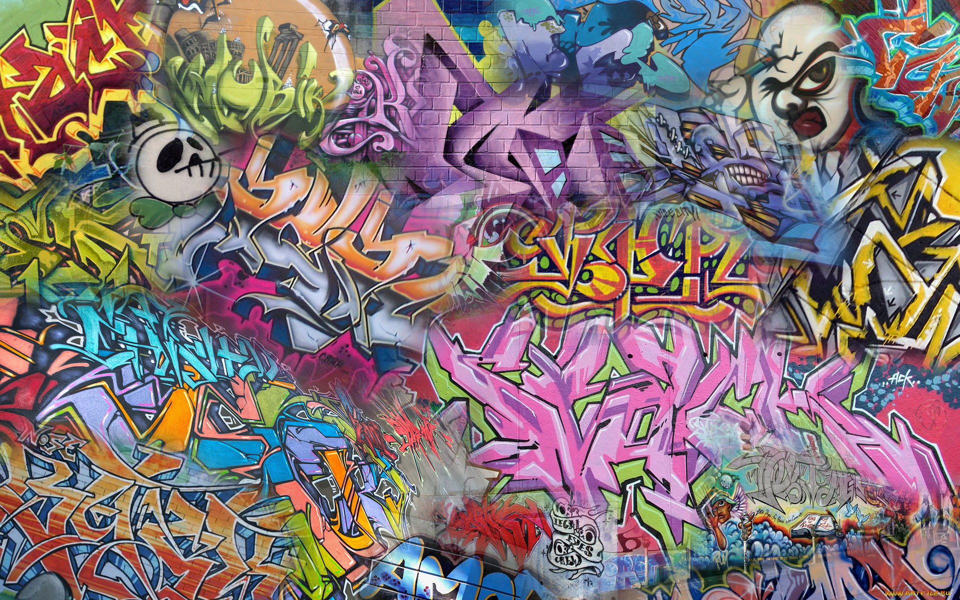разное, граффити, рисунок, стена