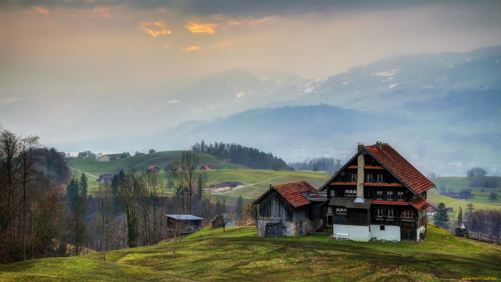 countryhouse, in, canton, obwalden, города, -, здания, , дома, дом, сельский