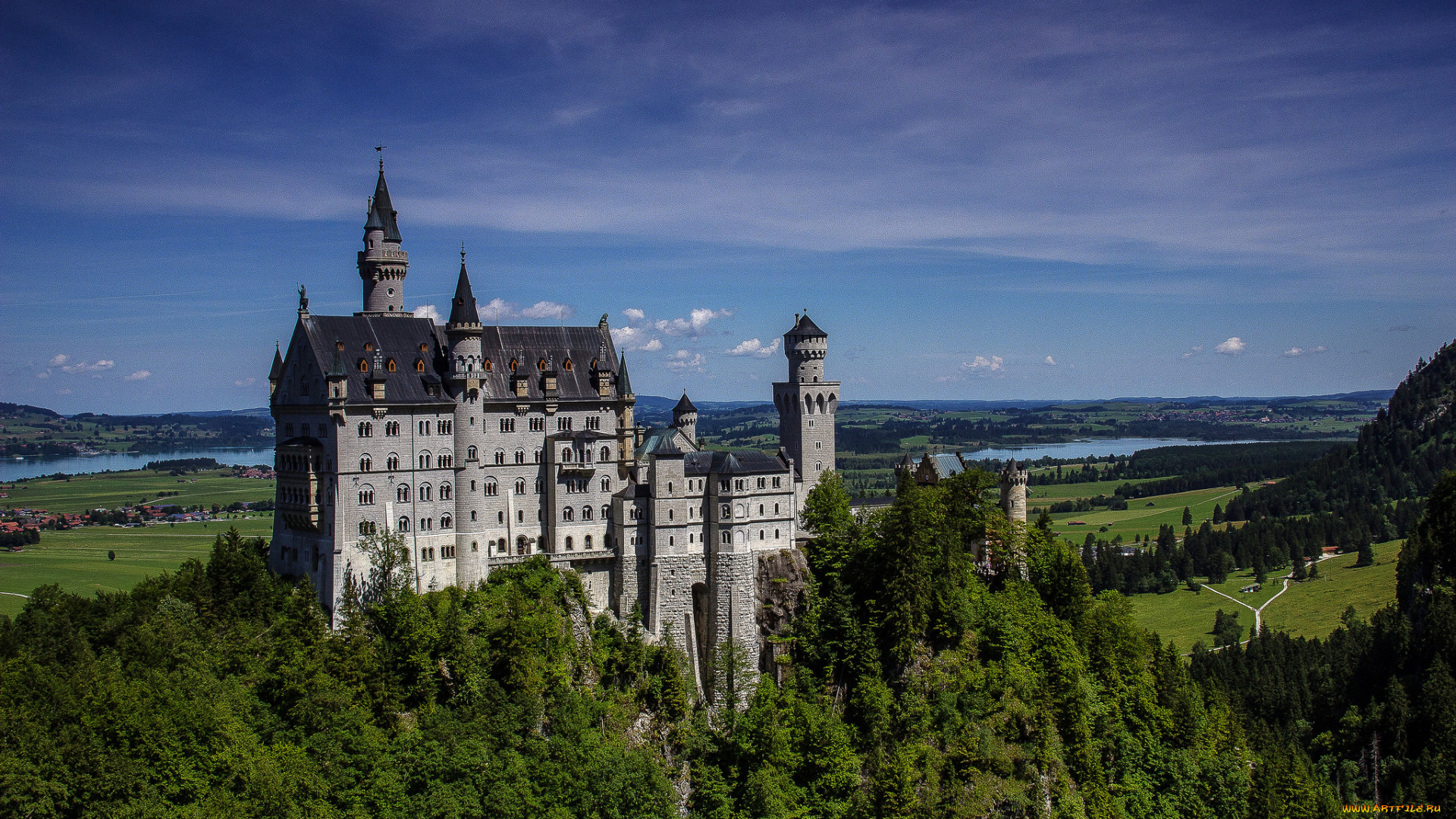 neuschwanstein, castle, города, замок, нойшванштайн, , германия, замок, леса