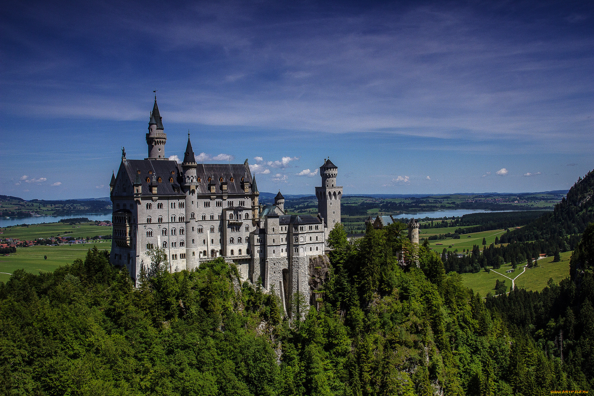 neuschwanstein, castle, города, замок, нойшванштайн, , германия, замок, леса