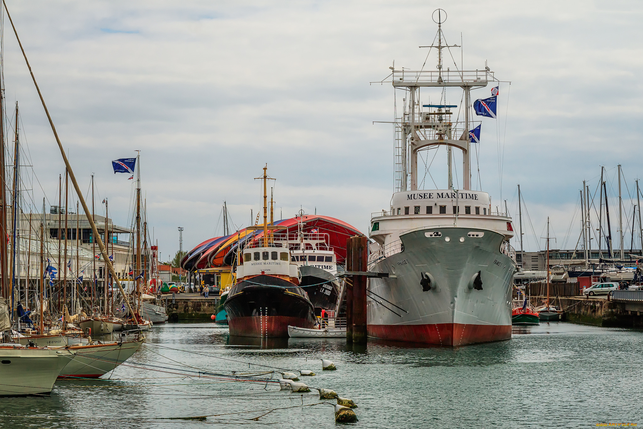 musee, maritime, корабли, разные, вместе, порт