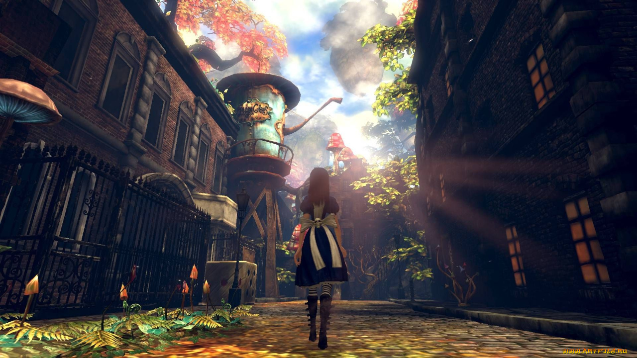 видео, игры, alice, , madness, returns, алиса, город, дома