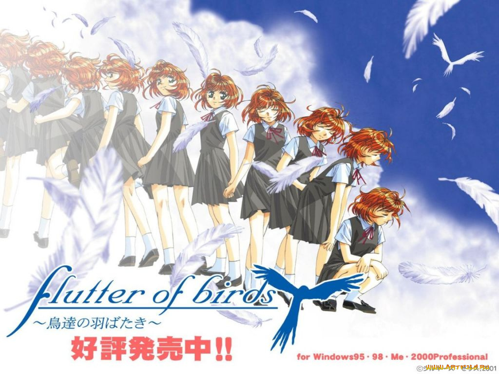 аниме, flutter, of, birds