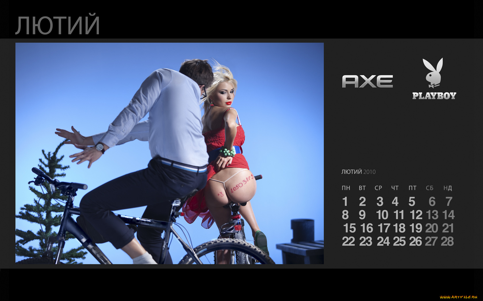 axe, календари, девушки, на, велосипеде, попа