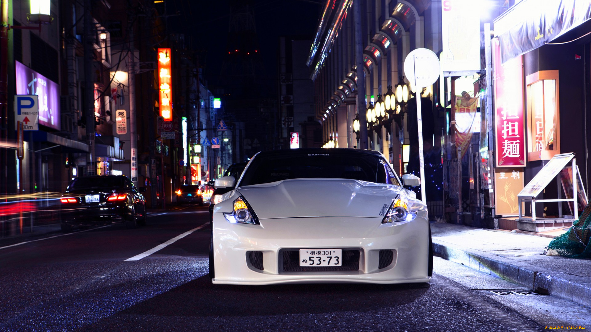 автомобили, nissan, datsun, 370z, stance, white, front, vossen, wheels