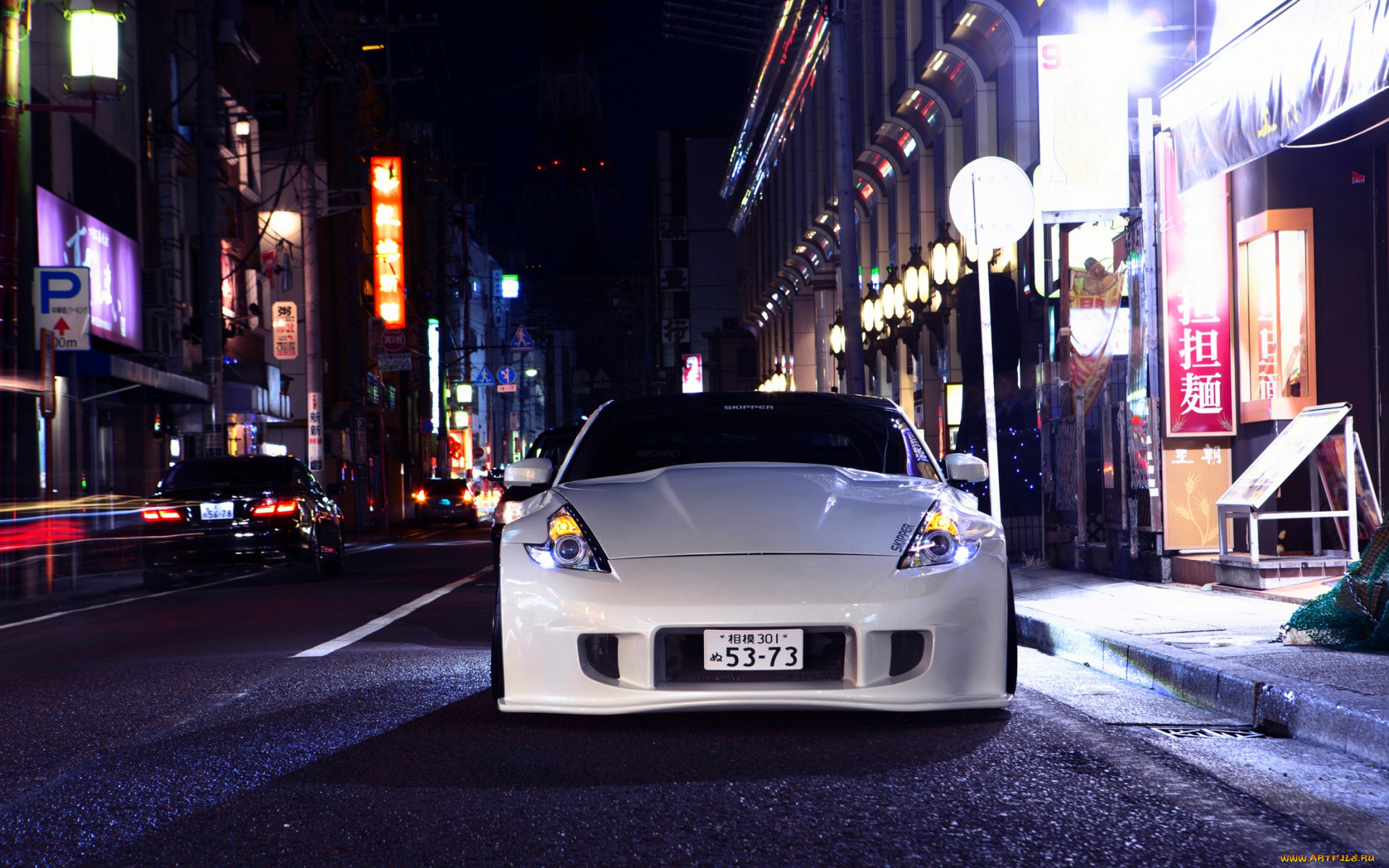 автомобили, nissan, datsun, 370z, stance, white, front, vossen, wheels