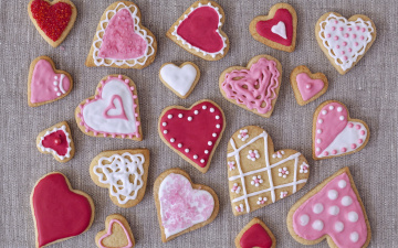 Картинка еда пирожные +кексы +печенье праздник выпечка валентинки сердечки glaze печенье глазурь hearts valentines cookies