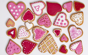 Картинка еда пирожные +кексы +печенье разные сердечки печенье