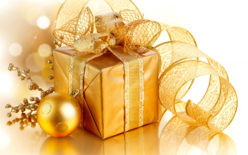 Картинка праздничные подарки+и+коробочки рождество christmas лента украшения золото подарок box golden новый год merry xmas decoration gift