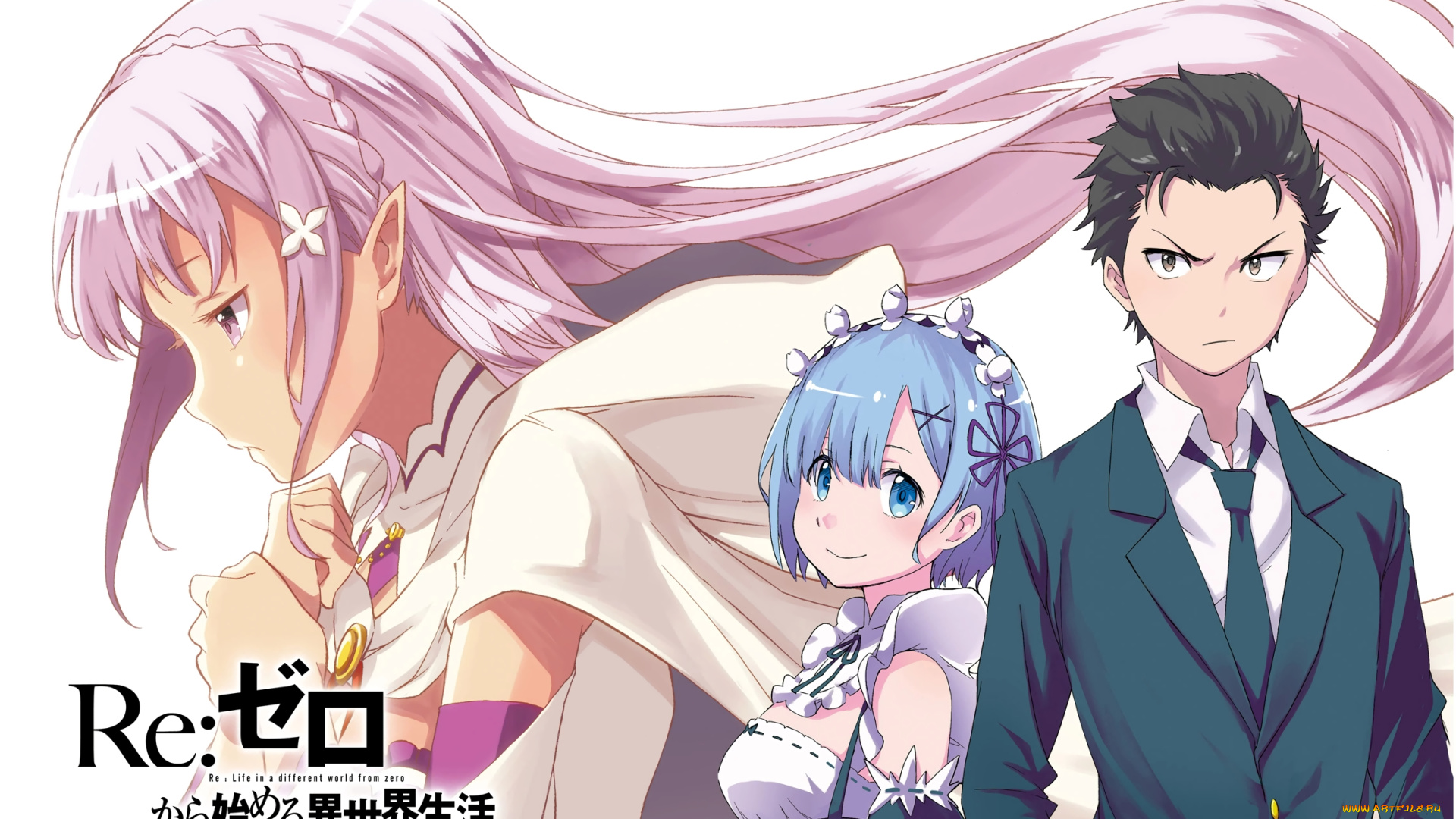 аниме, re, , zero, kara, hajimeru, isekai, seikatsu, natsuki, subaru, rem