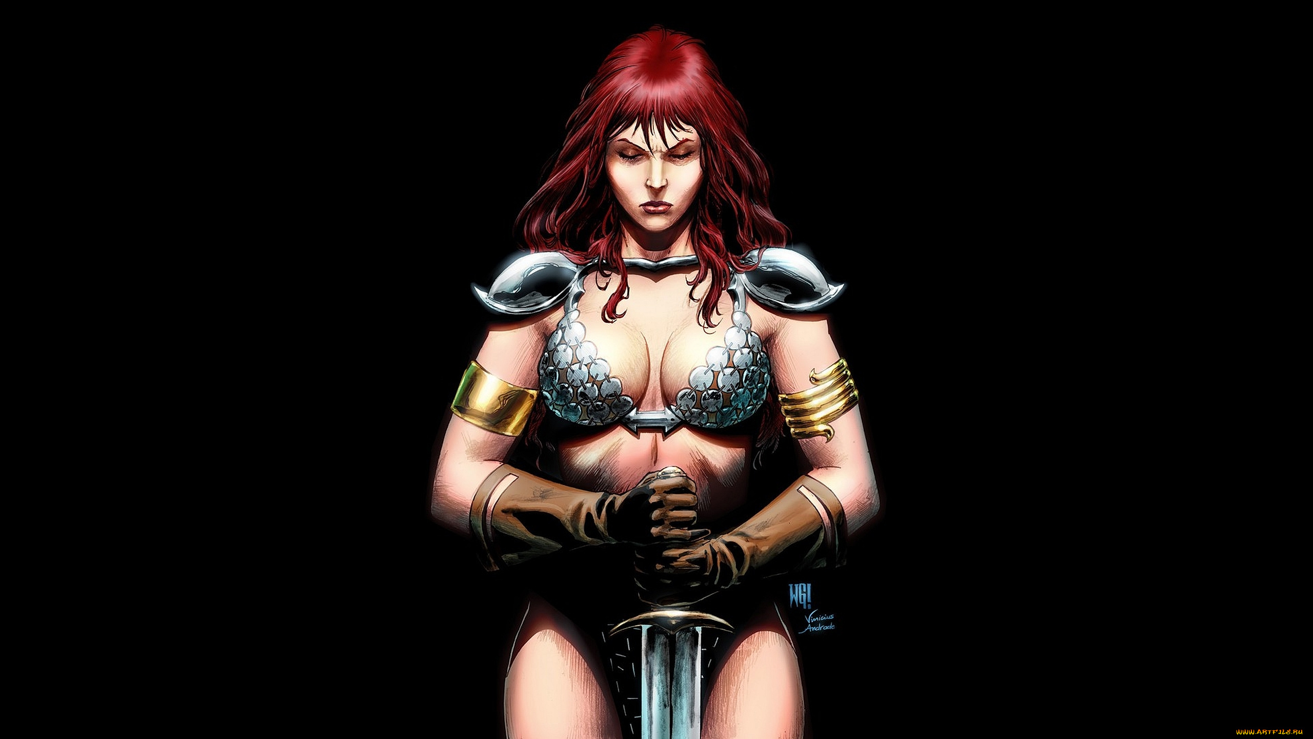 рисованное, комиксы, red, sonja, redheads, comics, women