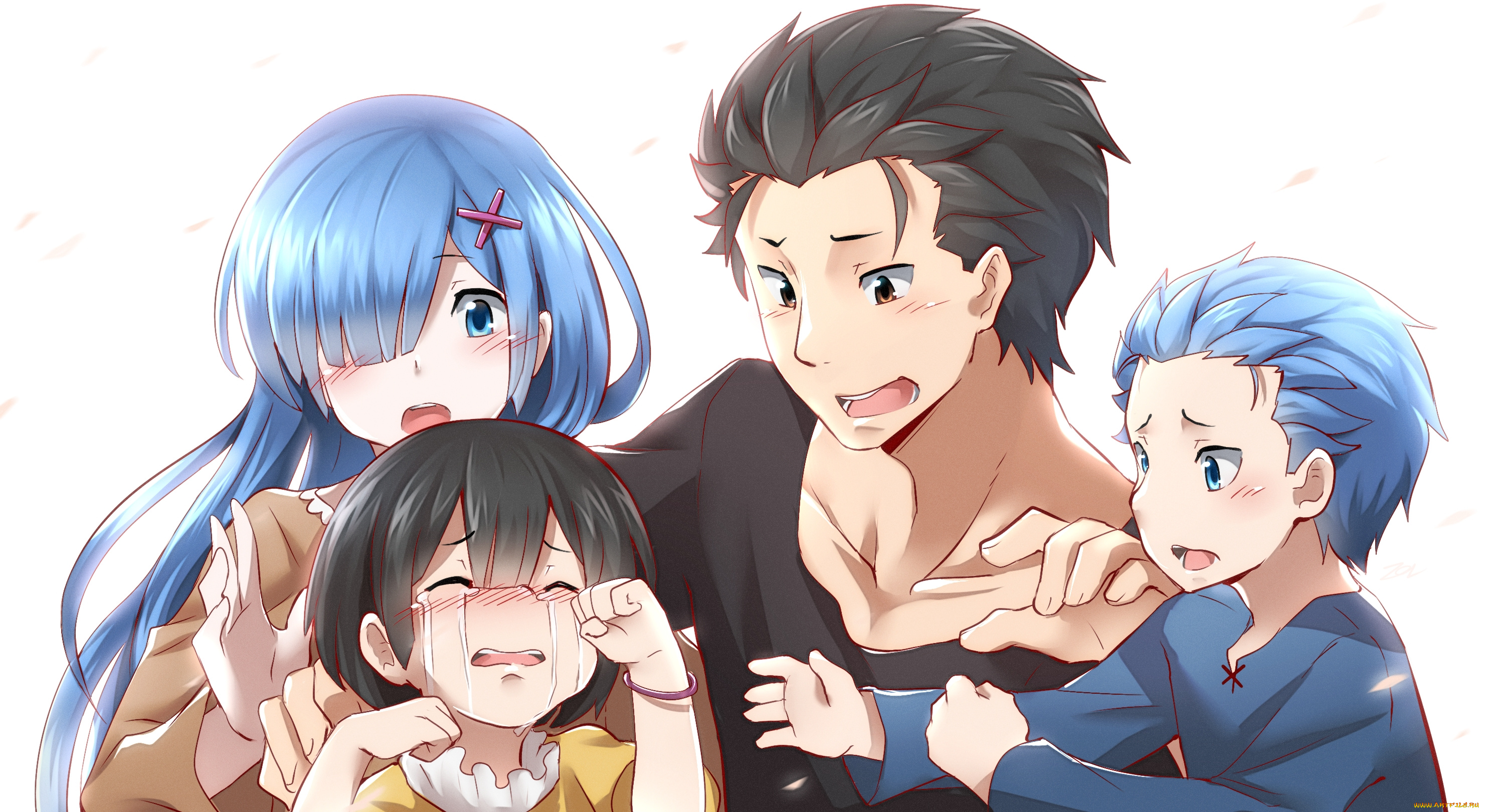 аниме, re, , zero, kara, hajimeru, isekai, seikatsu, natsuki, subaru, rem