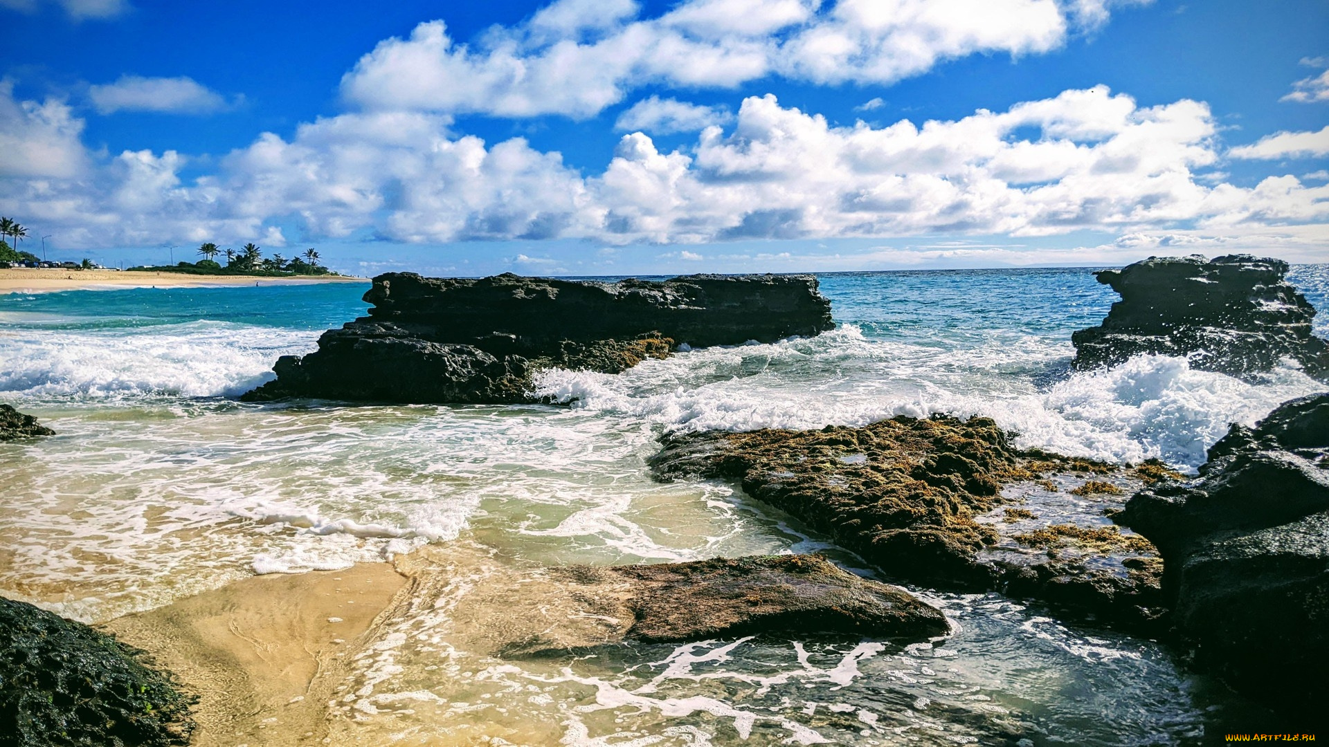 sandy, beach, oahu, hawaii, природа, побережье, sandy, beach