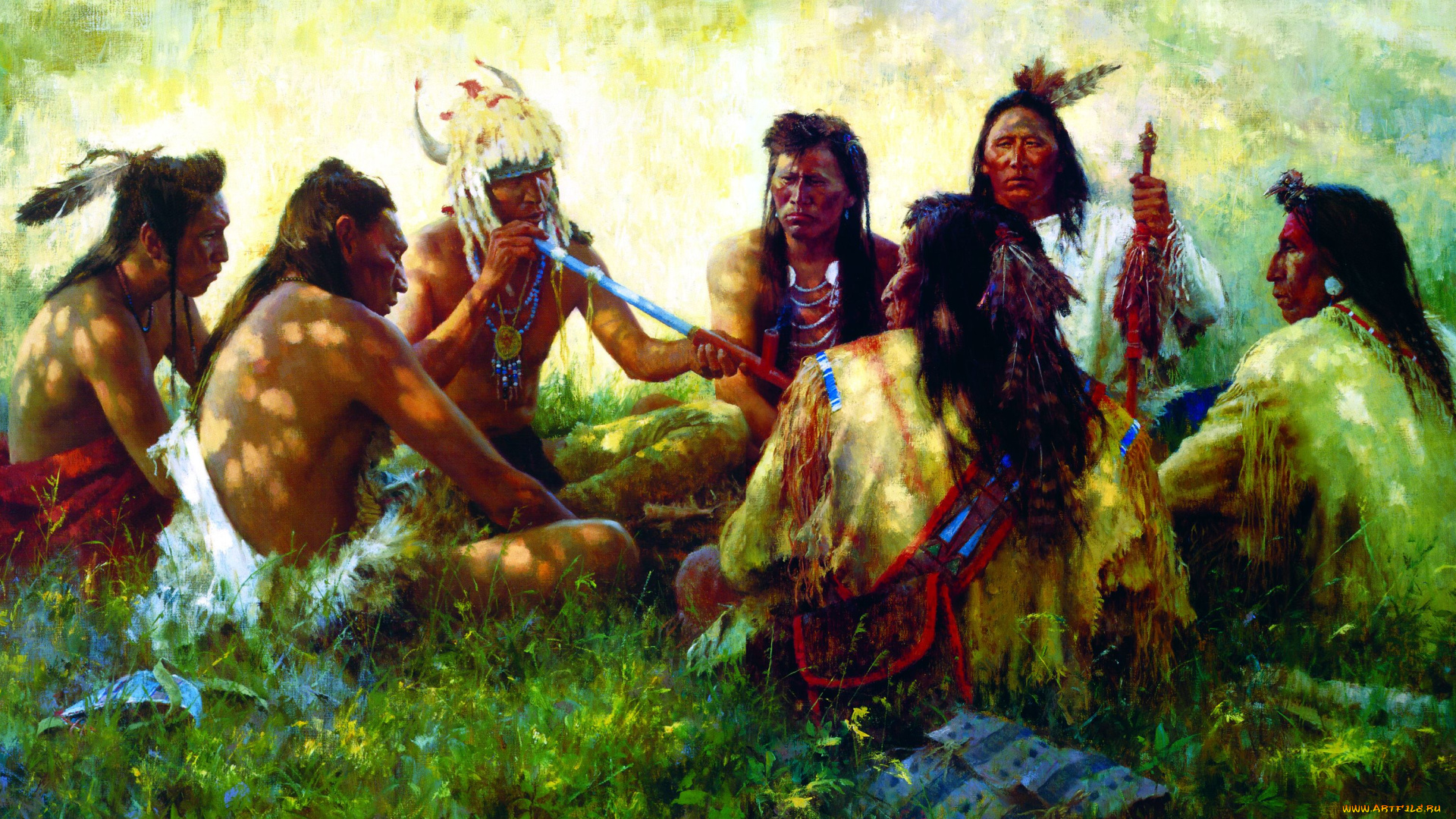 howard, terpning, рисованные, индейцы