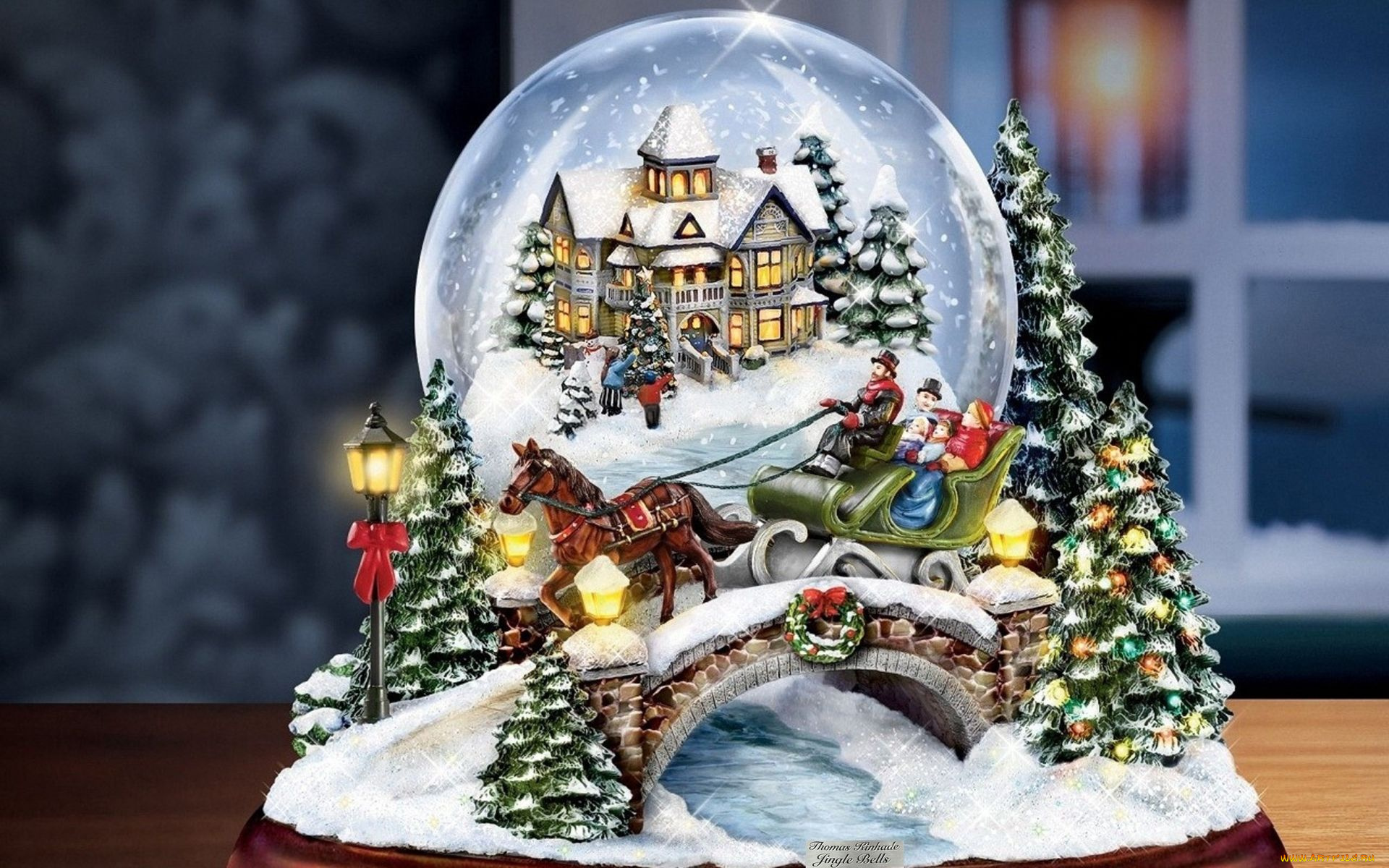 thomas, kinkade, рисованные, игрушка, jingle, bells