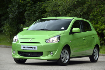 обоя автомобили, mitsubishi, mirage, uk-spec, 2013г, зеленый