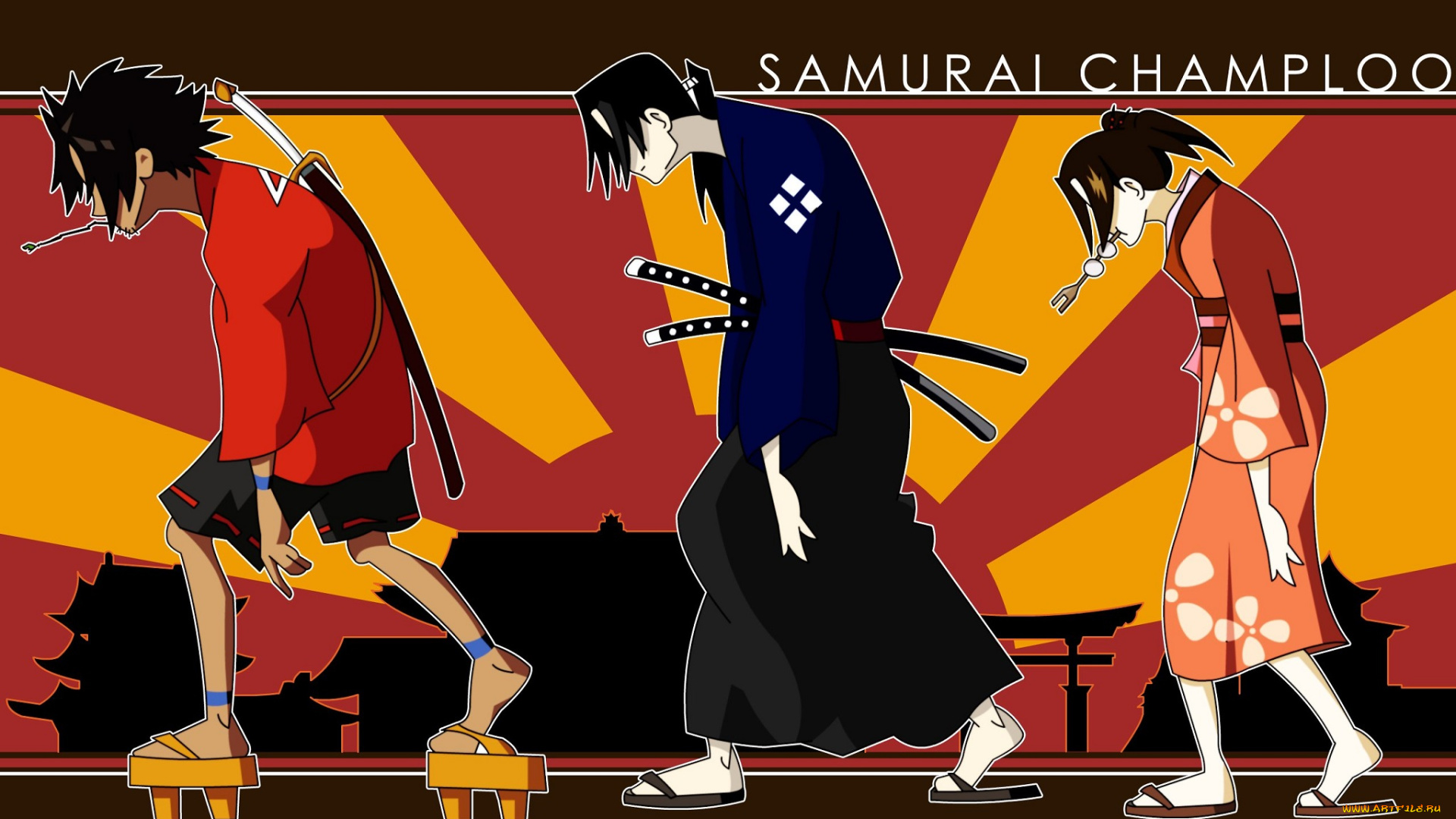 аниме, samurai, champloo, дзин, муген, фуу, самурай, чаплу
