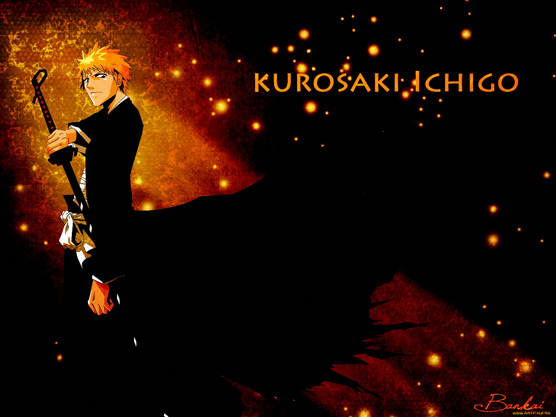 аниме, bleach, ichigo, shinigami, kurosaki, меч, bankai, шинигами, банкай