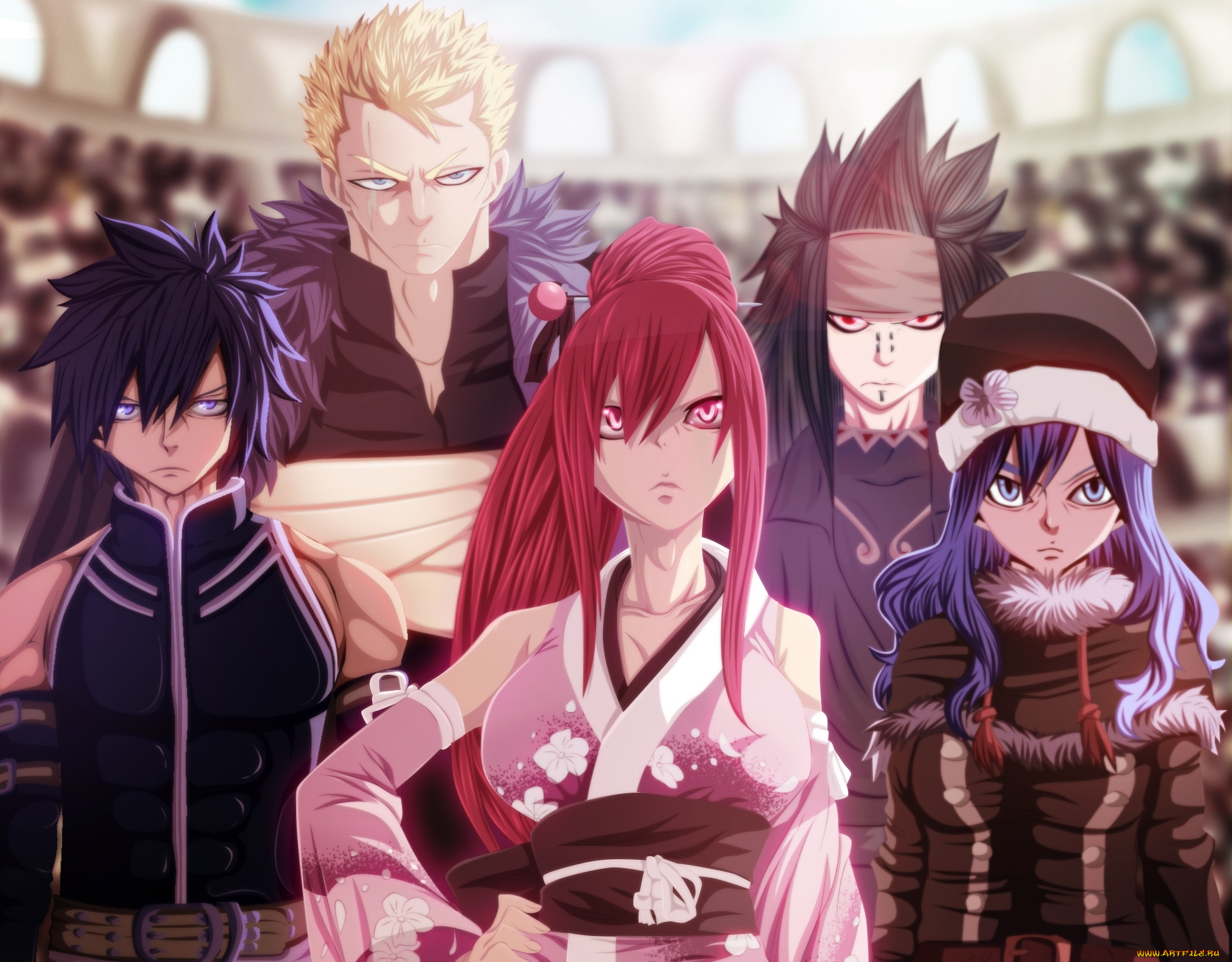 аниме, fairy, tail, art, anime, парни, девушки, команда, laxus, dreyar, erza, scarlet, fairy, tail, juvia, loxar, gajeel, redfox, gray, fullbuster