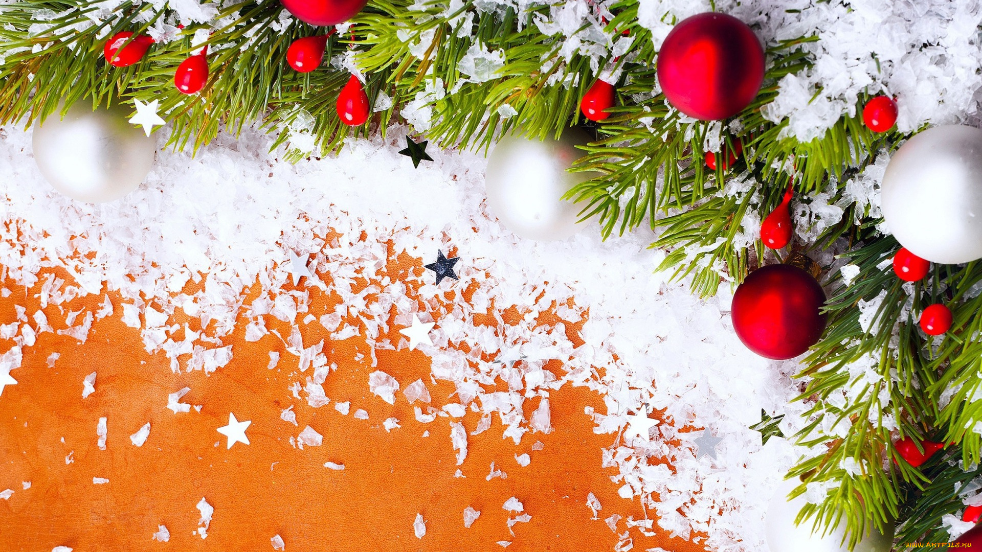 праздничные, шары, red, новый, год, snow, merry, christmas, star, звезда, красный, снег, белый, елка, tree, рождество, украшения, holiday, celebration, настроение, оранжевый, decoration