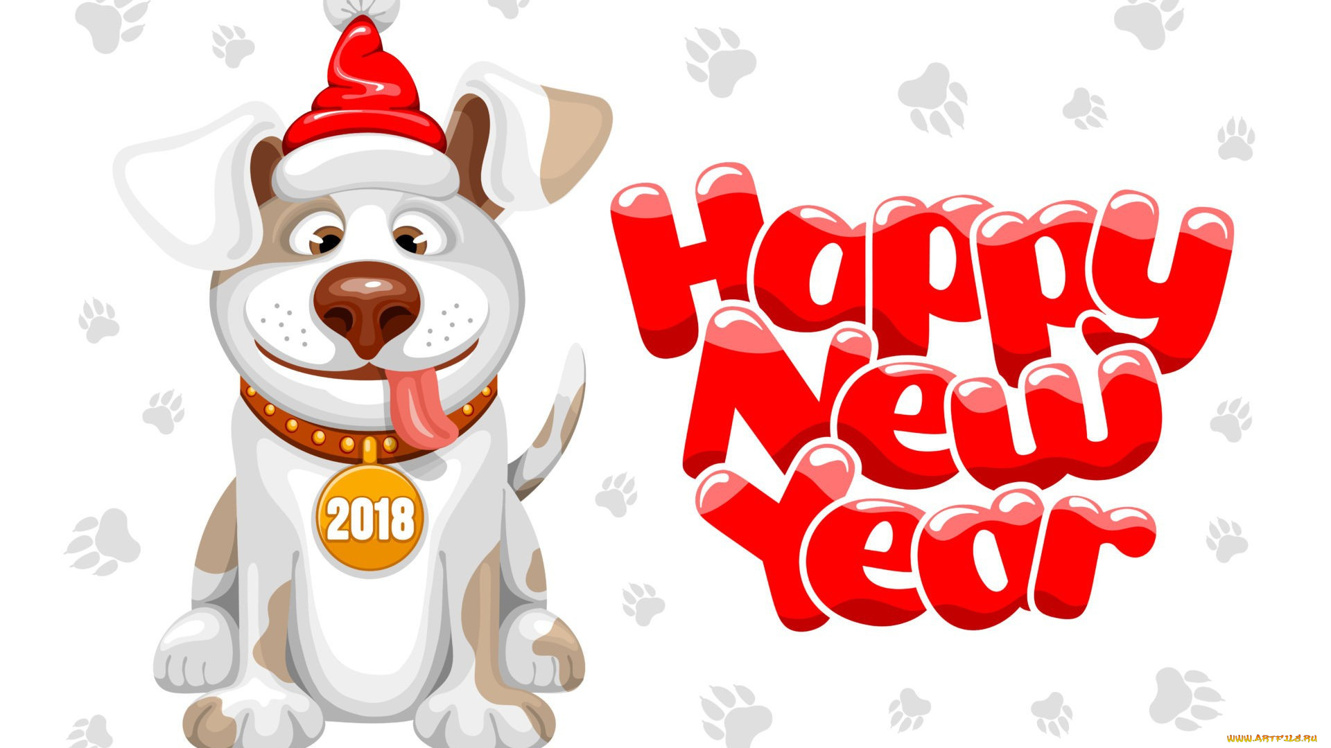 праздничные, векторная, графика, , новый, год, new, year, новый, год, dog, собака, праздник, 2018