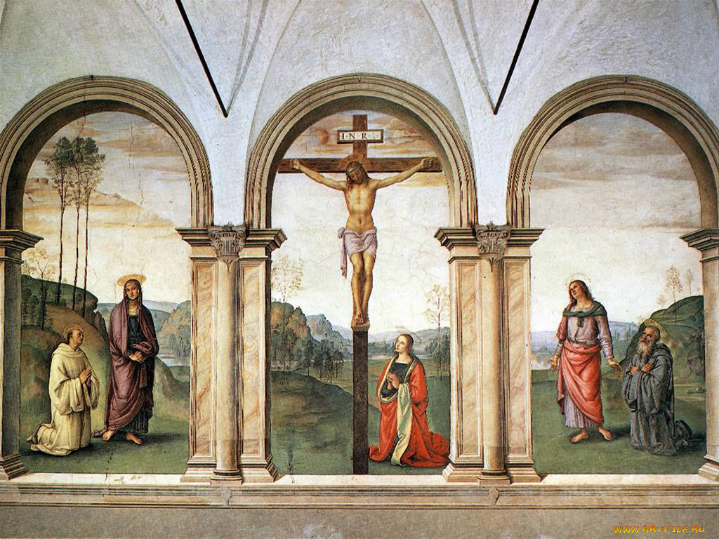 распятие, рисованные, pietro, perugino