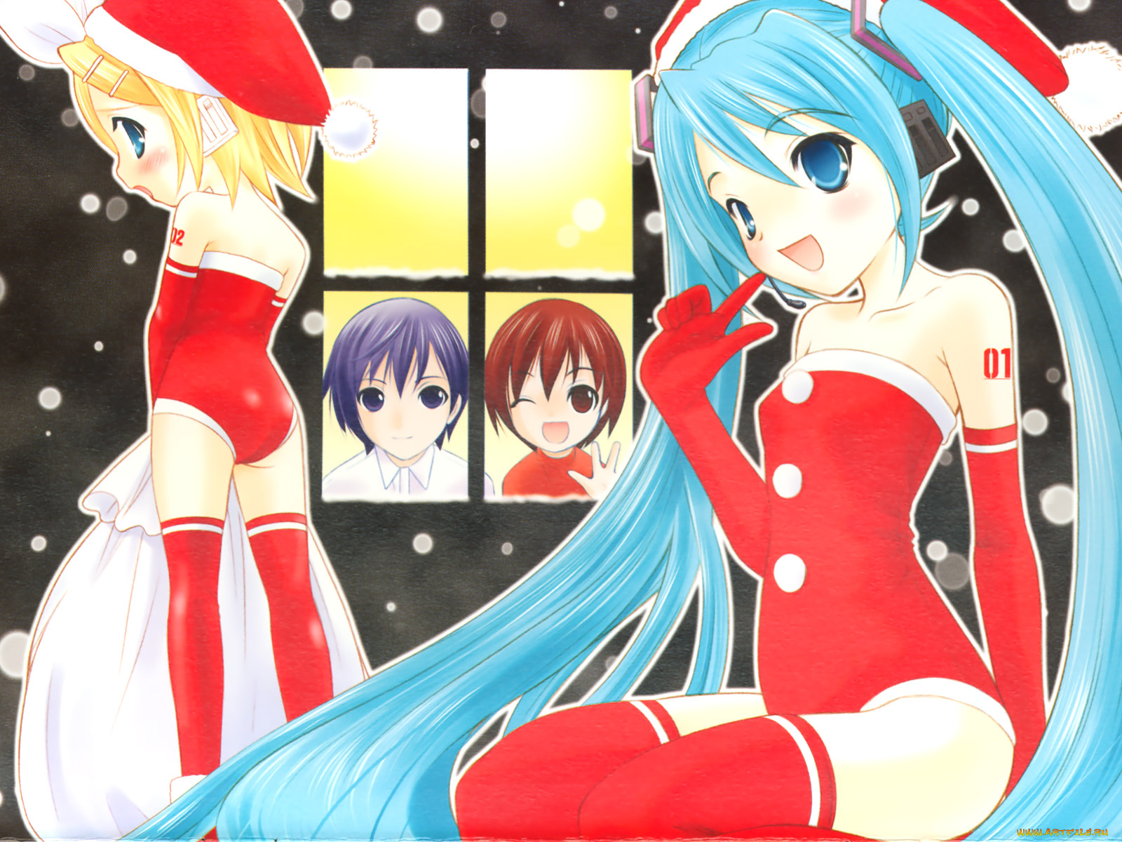 vocaloid, аниме, merry, chrismas, winter