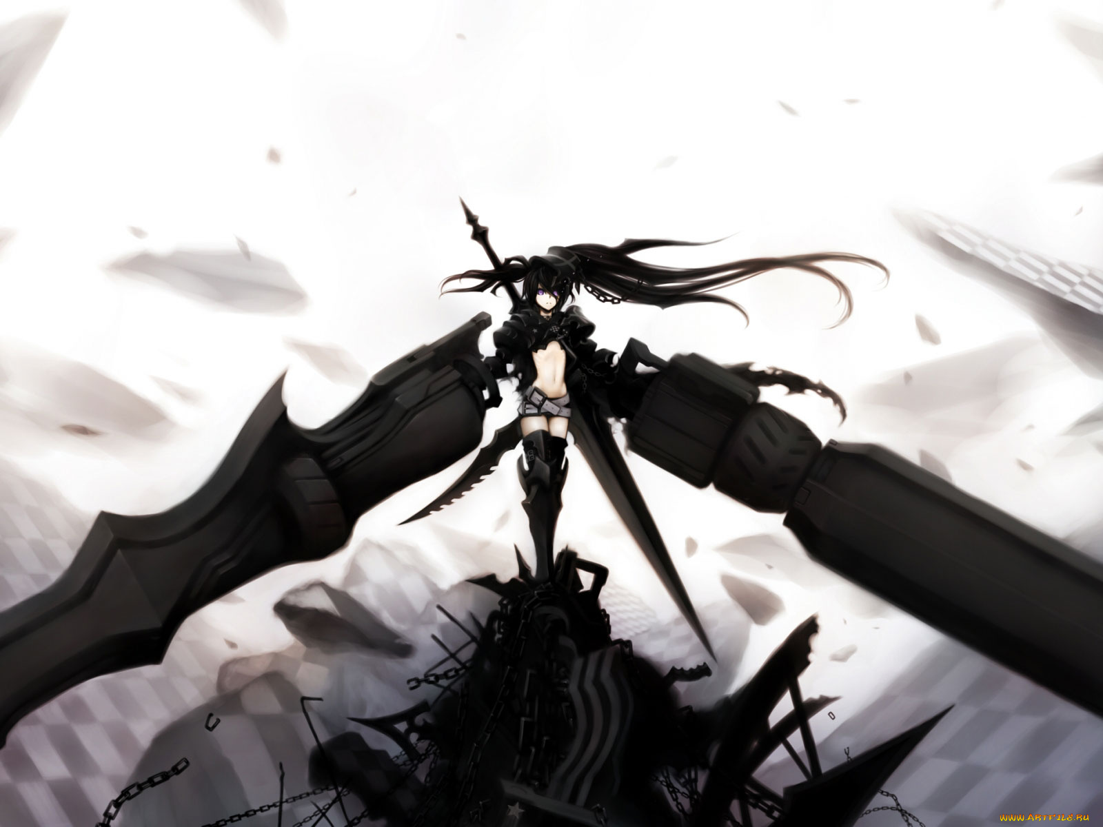 аниме, black, rock, shooter