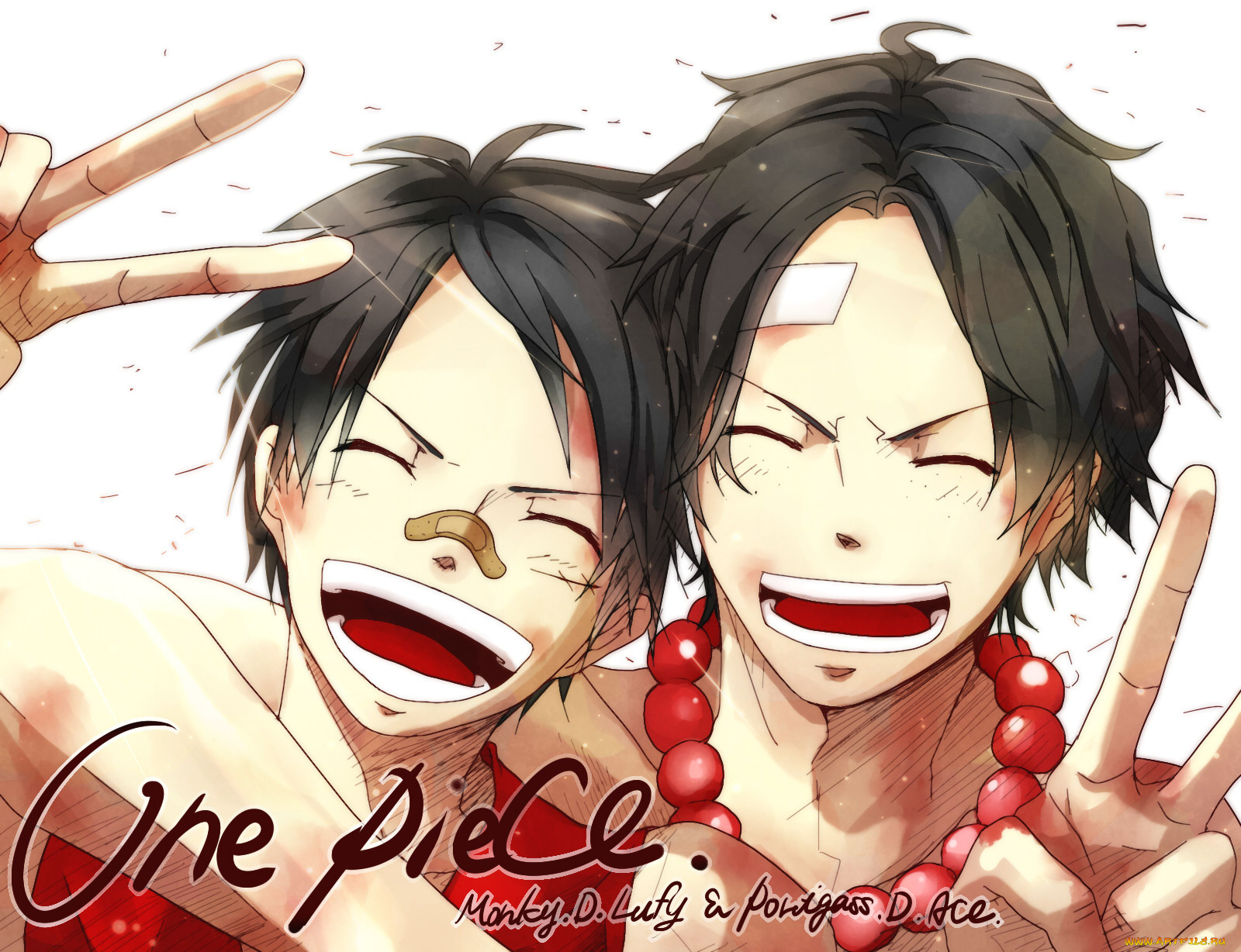 аниме, one, piece, monkey, d, luffy, portgas, ace