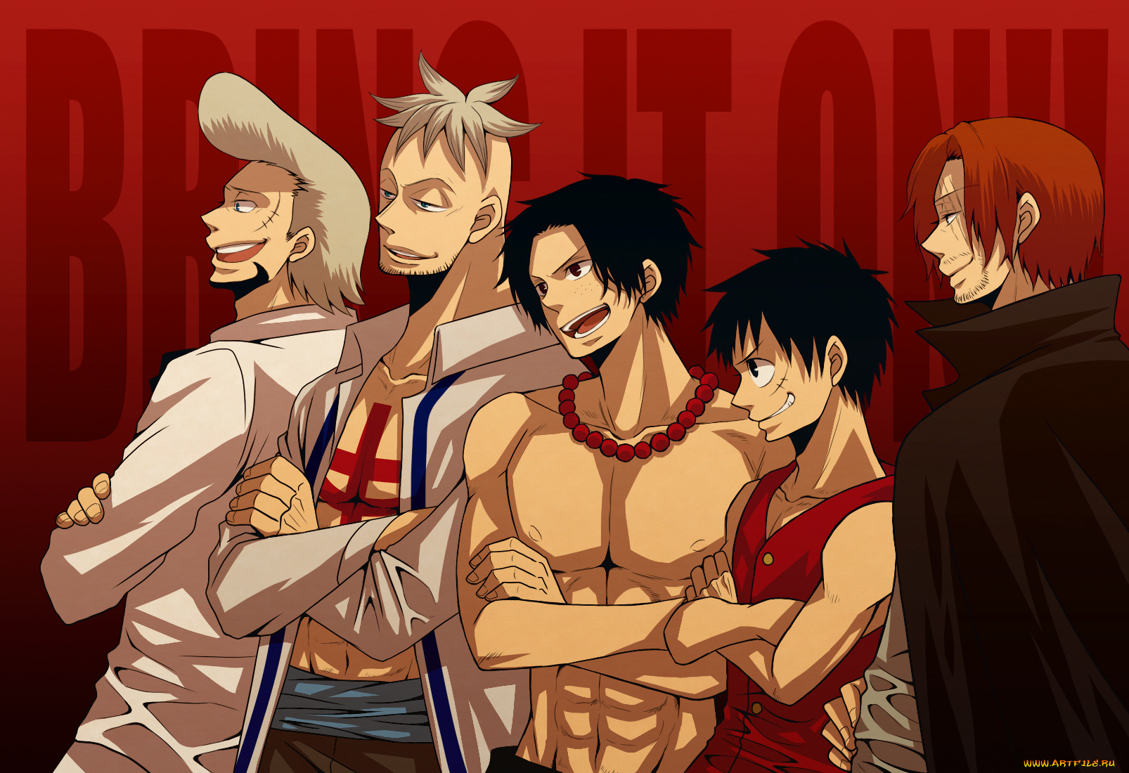 аниме, one, piece, shanks, thatch, marco, monkey, d, luffy, portgas, ace
