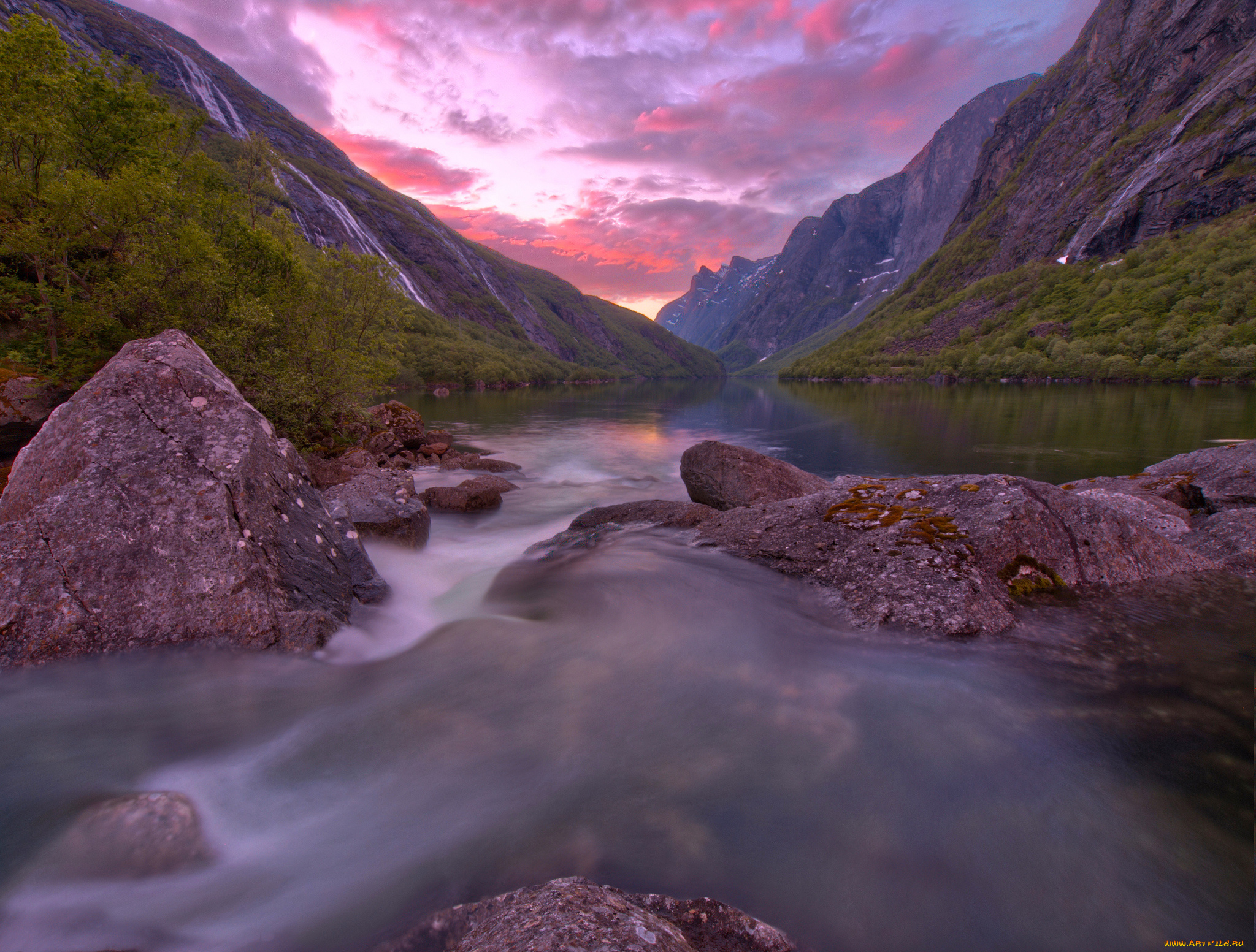 природа, реки, озера, норвегия, озеро, горы, камни, norway