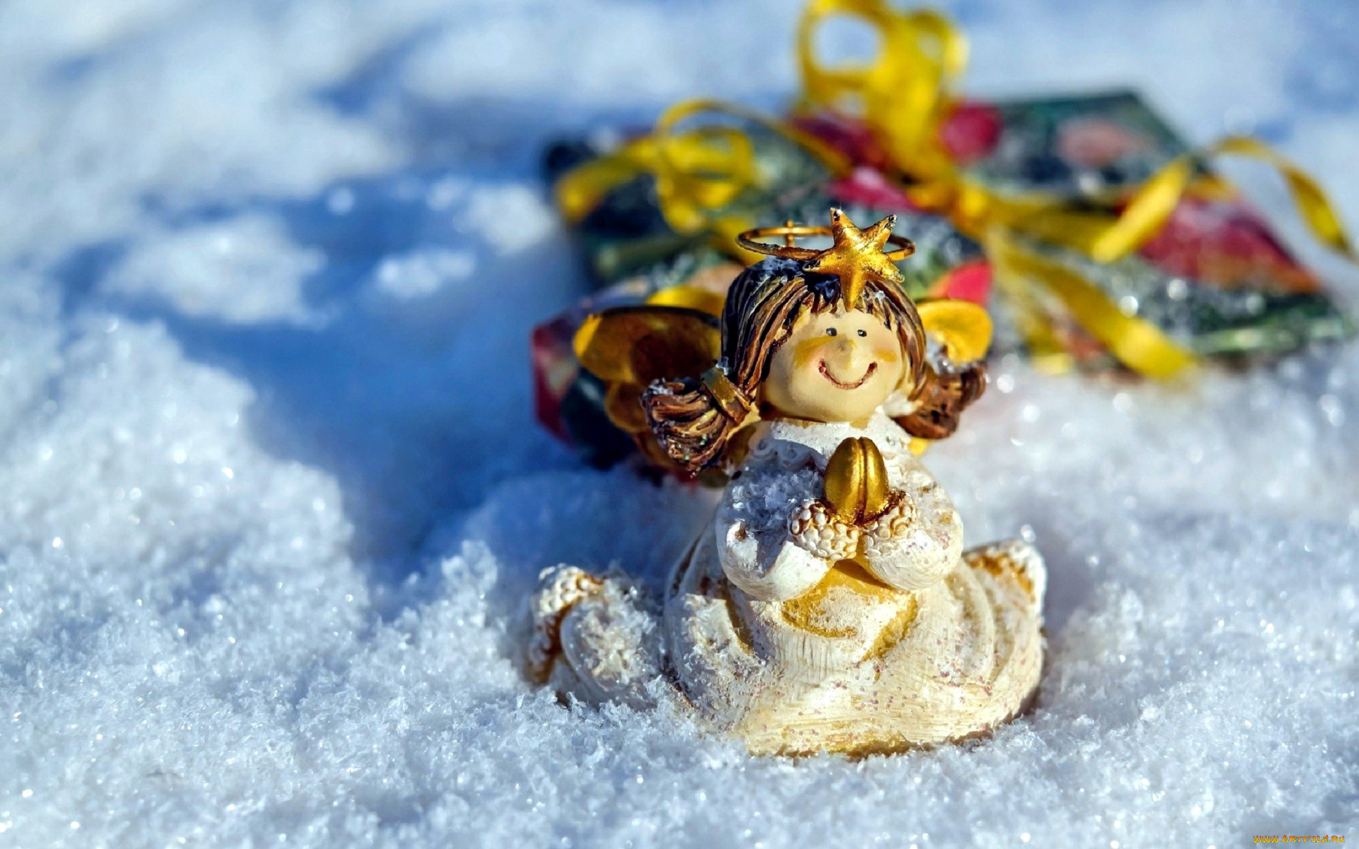 Рождество ангел снег Christmas angel snow бесплатно