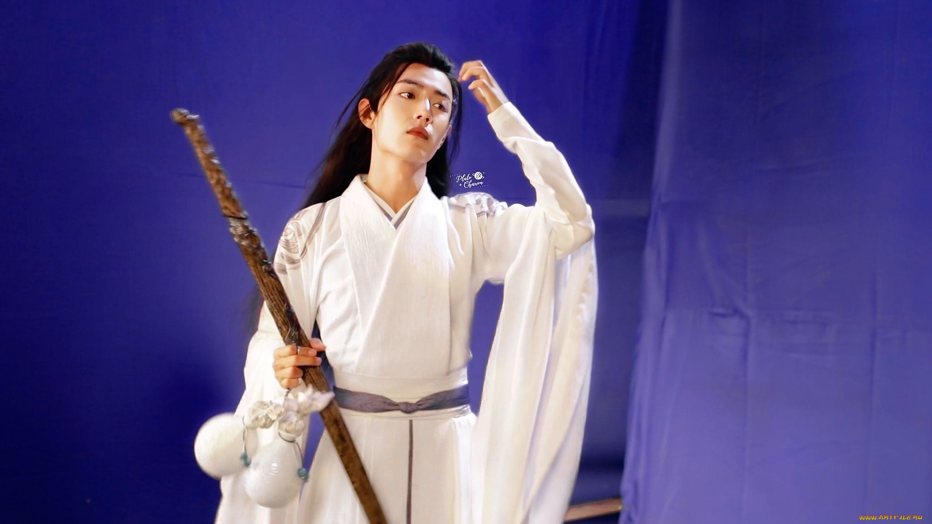 мужчины, xiao, zhan, актер, костюм, меч, кувшины
