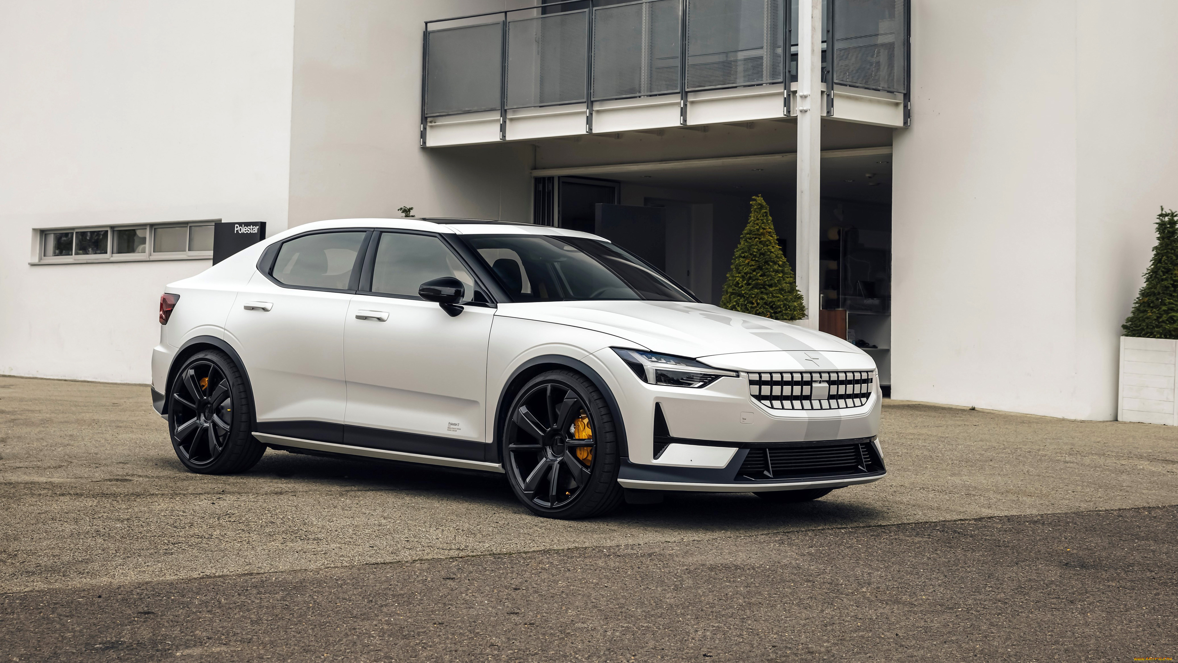 polestar, 2, experimental, автомобили, polestar, белый, дом, деревья