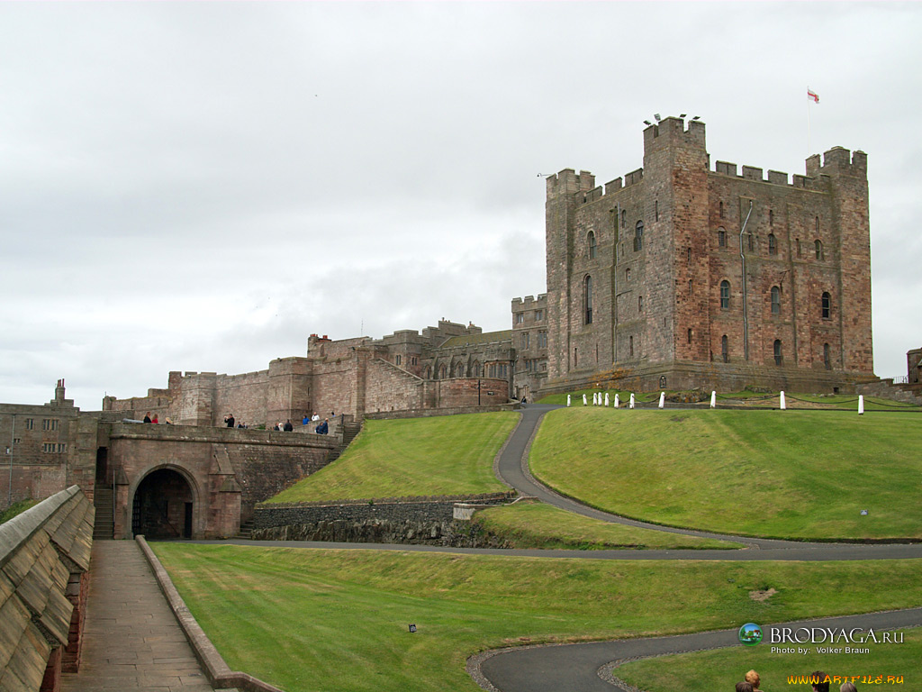 bamburgh, uk, города, дворцы, замки, крепости