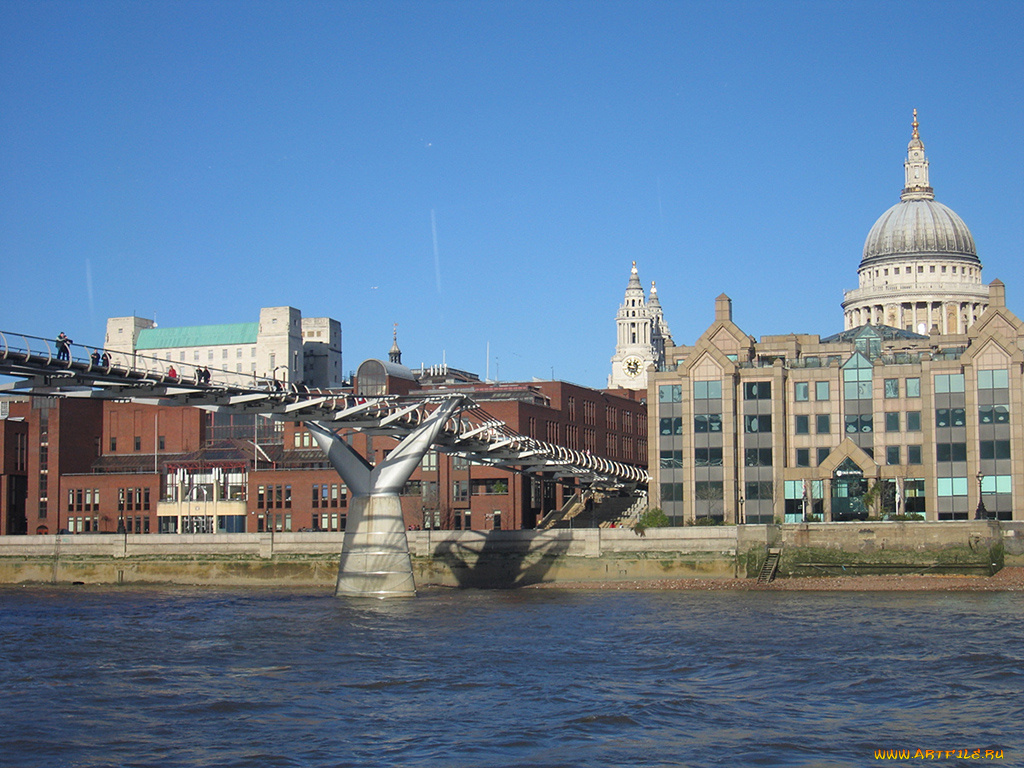 millenium, bridge, uk, города, лондон, великобритания