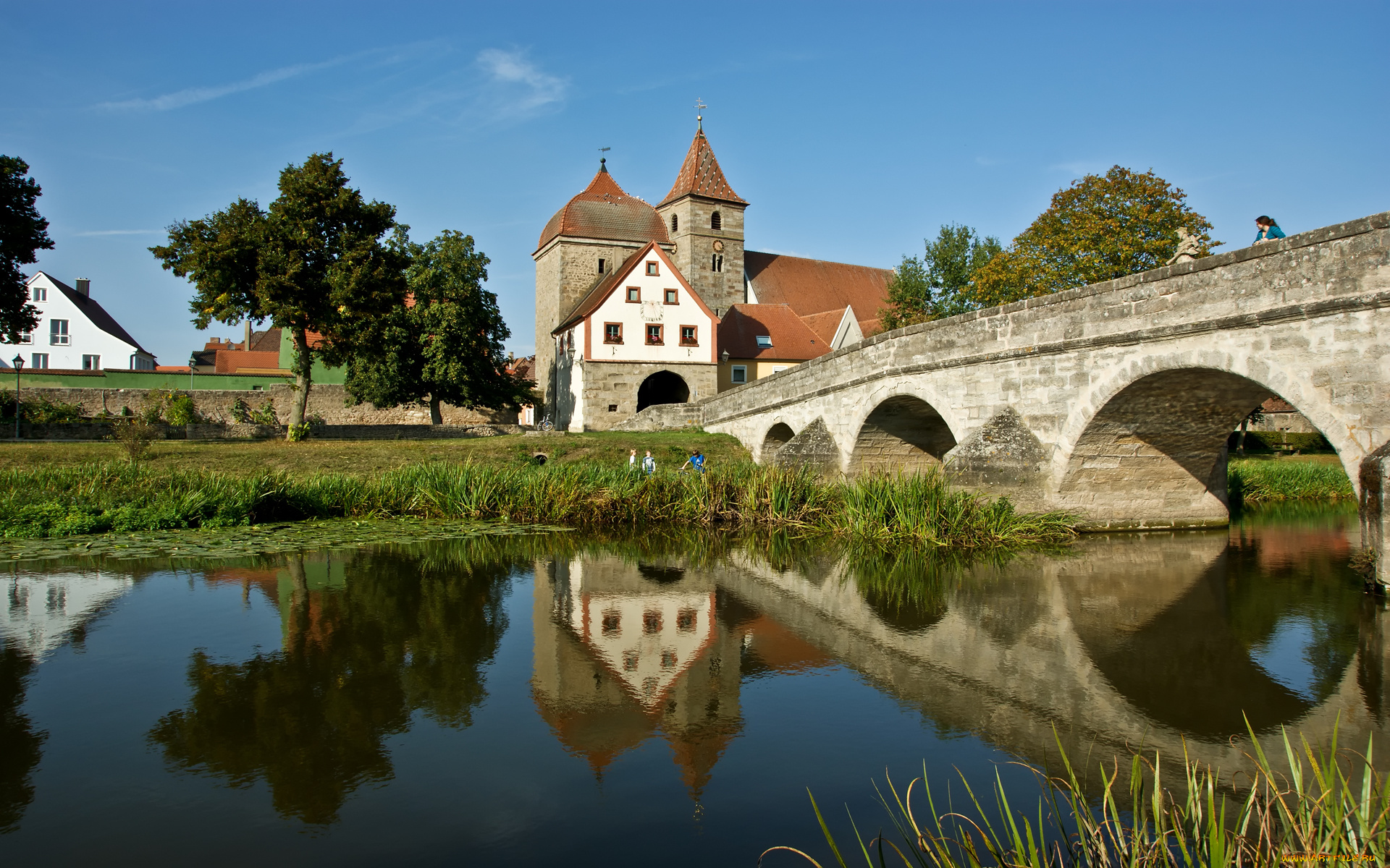 ornbau, germany, города, мосты