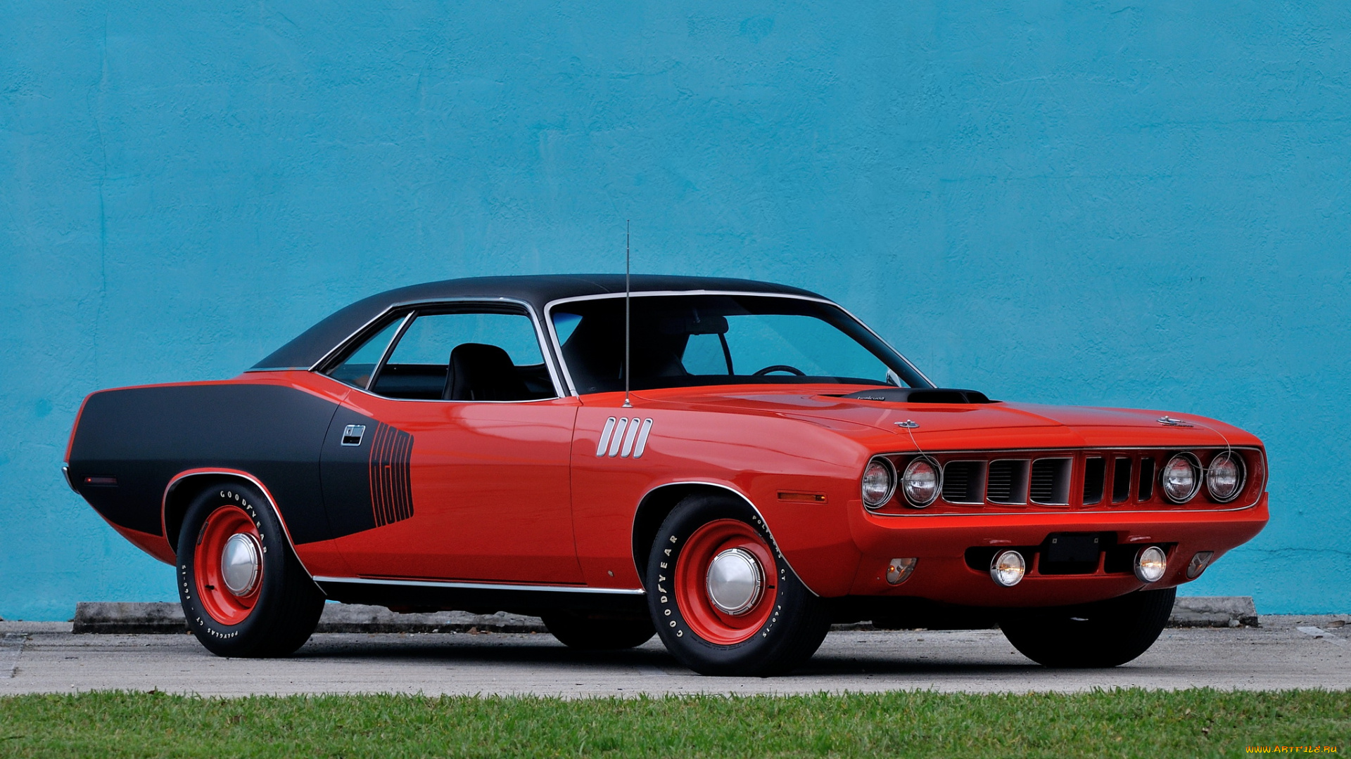 автомобили, plymouth, красный, 1971, cuda, hemi