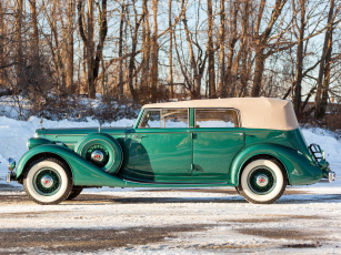 Картинка автомобили packard зеленый 1936 1402-963 sedan convertible eight