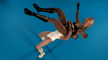 Картинка 3д+графика people+ люди девушки ринг бои